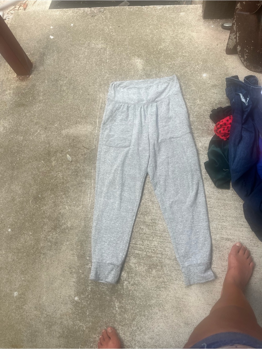 Women's Light Gray High-Waist Jogger Pants